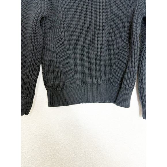 Everlane Texture Cotton Crewneck Sweater Size Small Black Fisherman Grandpa - Picture 9 of 11